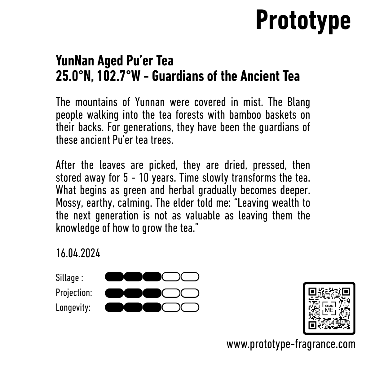 YunNan Aged Pu'er Tea - Eau de parfum